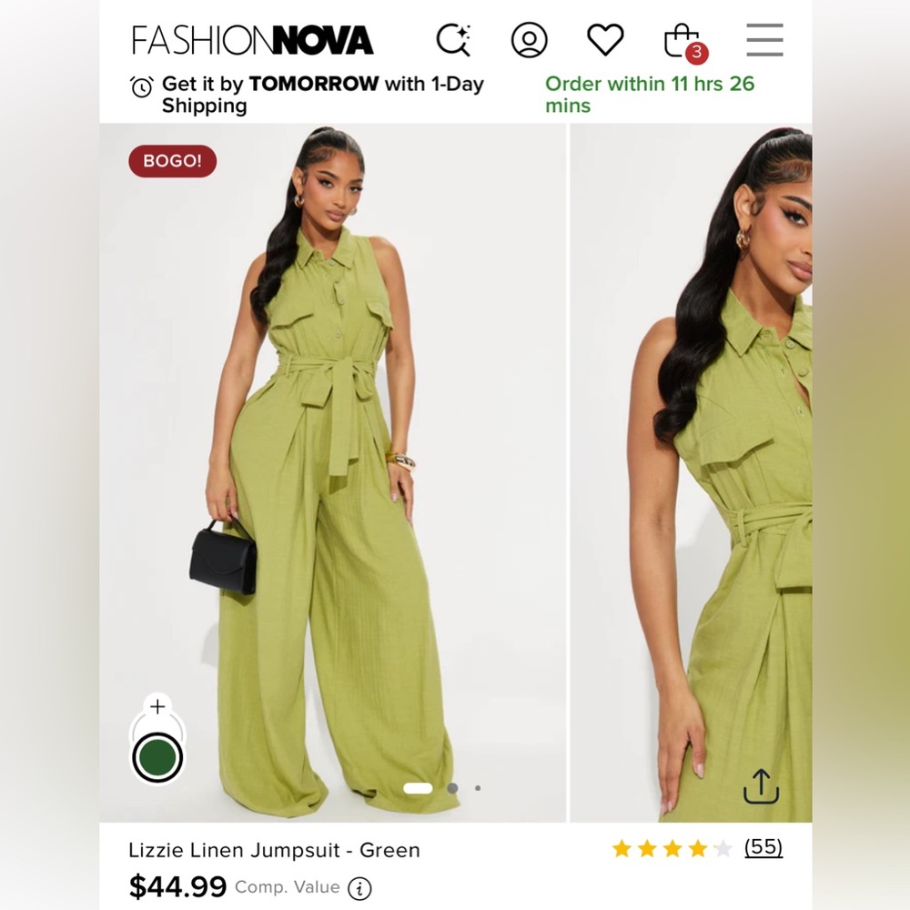 Olive Green Sleeveless Jumpsuit